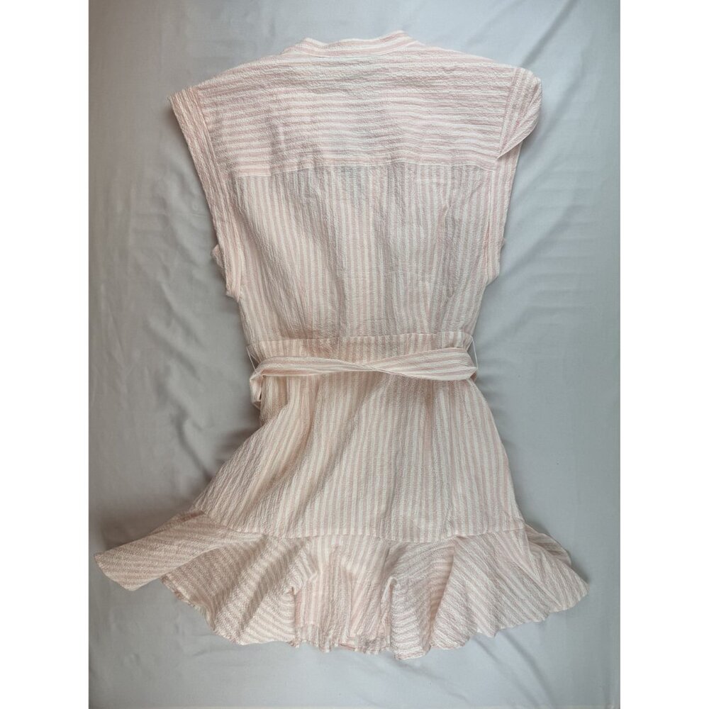 NWT Veronica Beard Avella Ruffled Striped Seersucker Mini Dress Size 12 - Picture 5 of 12